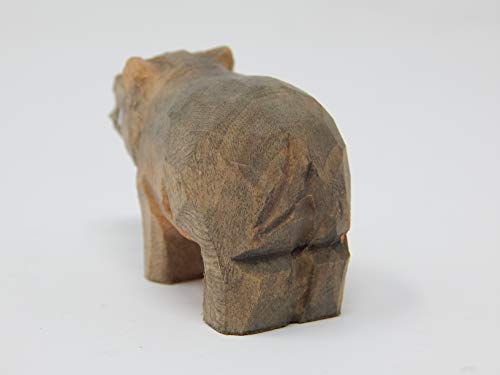 Selsela Hippo - Small Wooden Pygmy Hippopotamus Figurine - Africa River Horse Carving Handmade Decoration Miniature Animals Selsela