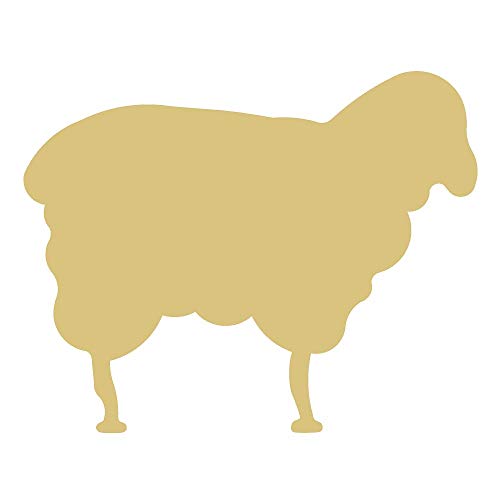 Sheep Cutout Unfinished Wood Animal Kids Nursery Decor Baby Shower Party MDF Shaped Canvas Style 2 (12") Diverse Woodworking