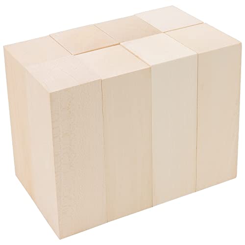 JOIKIT 15 Pack 6 x 2 x 2 Inches Basswood Carving Blocks, 15x5x5cm Unfinished Soft Wooden Carving Blocks, Kiln Dried Whittling Blocks Natural Craft JOIKIT
