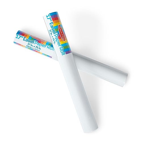 Melissa & Doug Deluxe Easel Paper Roll Replacement (18 inches x 75 feet) - 2-Pack, White Melissa & Doug