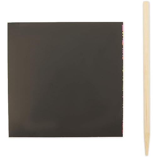 Rainbow Scratch Off Notes with 2 Wood Styluses Sticks (3.5 in, 300 Sheets) Bright Creations