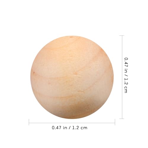 STOBOK 100pcs Mini Wooden Round Ball, Unfinished Natural Wood Balls No Hole Wood Ball Blank Gnome Noses Wooden Spheres for Crafts and DIY Projects STOBOK