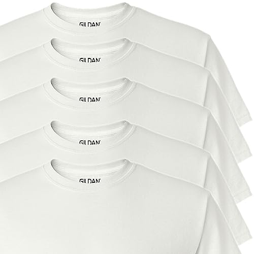 Gildan Adult DryBlend Sports T-Shirt, White, X-Large. (Pack of 5) Gildan