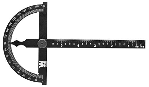 WEN ME512P Adjustable Aluminum Protractor and Angle Gauge with Laser Etched Scale WEN