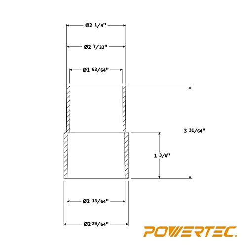 POWERTEC 70141-P2 2-1/2-Inch to 2-1/4-Inch Reducer, 2 PK POWERTEC
