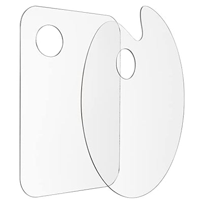 Tamaki 2 Pack 11.8 x 7.9 Inch Acrylic Paint Palette with Thumb Hole Clear Paint Pallet, Easy Clean Non-Stick Artist Pallet for Oil Watercolor Craft