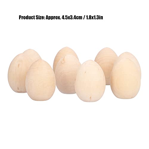 10PCS Unfinished Wooden Eggs Easter Unpainted Egg Model Flat Bottom Craft Eggs for DIY,Easter Display,Easy to Paint and Decorate BFYDOAA