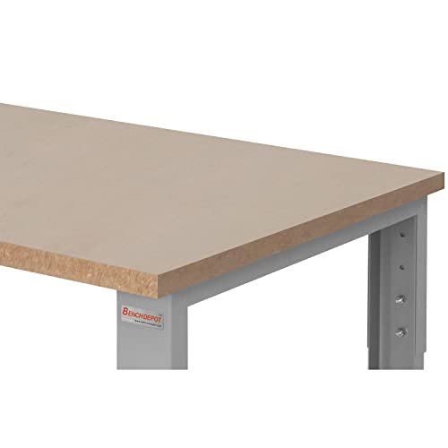 Table & Workbench: 1" Thick Particle Board Top, Height Adjustable Bench - 24" D x 48" L x 30" - 36" H - by BenchPro BenchPro