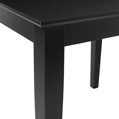IC International Concepts Solid Wood Top Dining Table, Black IC International Concepts