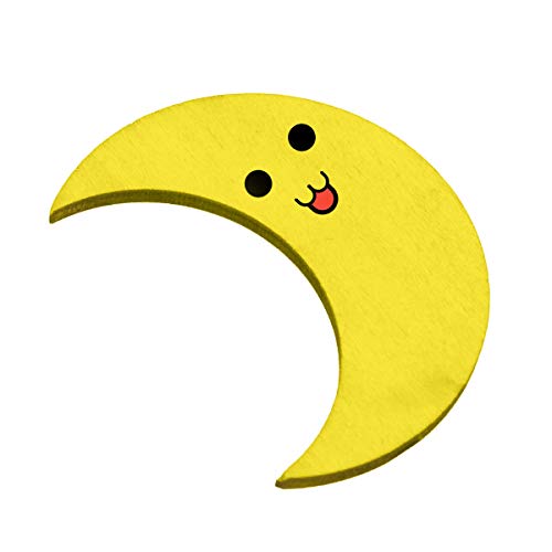 Moon Shape Wood Slices, Unfinished Wood DIY Craft Cutout, (50x40mm/2x1.6inch, 20pcs) Samanter