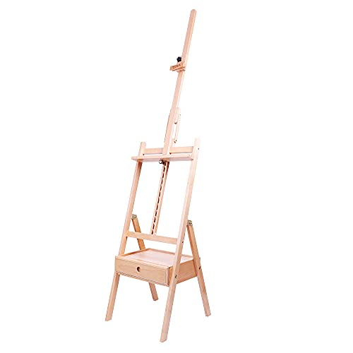 Mont Marte Signature Tilting Box Floor Easel Beech Wood, Holds Canvases up to 92cm (36.2in) in Height, Angle Adjustment, Sturdy Base, Built-in MONT MARTE
