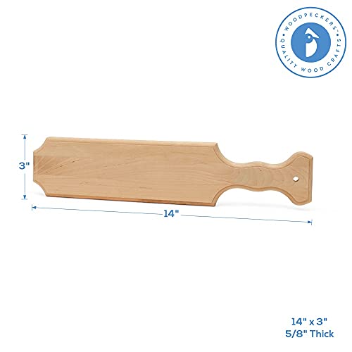 Fraternity Sorority Paddles 14 inch, Pack of 1 Unfinished Greek Wooden Paddle, Smooth Birch for Decorating and Painting, by Woodpeckers Woodpeckers
