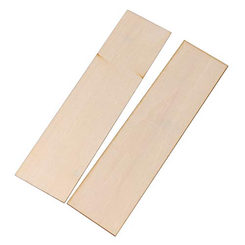 BQLZR 200x50x1.5mm Rectangle Unfinished DIY Paulownia Wooden Sheets for Hand-Made Project Miniatures House Building Architectural Model Pack of 6 BQLZR