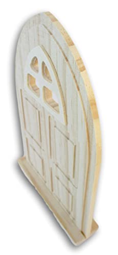 Craft Medley Unfinished Wood Fairy Door - Mini Gate for Dollhouses, Dioramas, Miniature Crafts 4.25 x 6.5 Inches, Brown Craft Medley