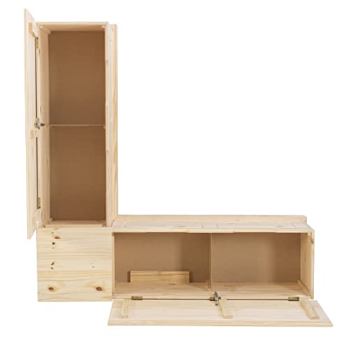 Linon Unfinished Wood Backless Interior Storage Harris Nook Linon