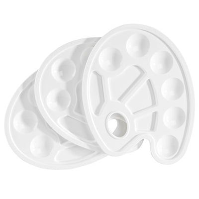 Artlicious Paint Palette - Plastic Paint Tray Palettes for Acrylic, Oil, or Watercolor Painting - Thumb Holder Trays for Artist Mixing Wet Color -