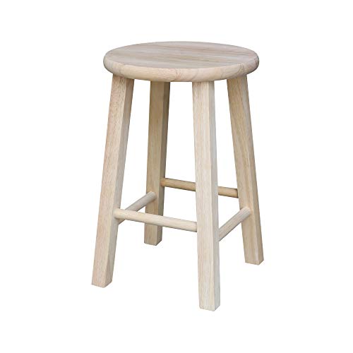 International Concepts 18-Inch Round Top Stool, Unfinished IC International Concepts