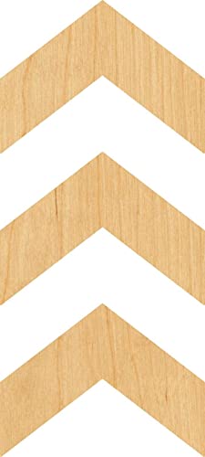 3 Pcs Chevron Supply 3" Wooden Shape Ornaments Unique Unpainted Smooth Surface Unfinished Laser Cutout Wood Sheets Boards for Crafts 1/8 Inch Thick WoodArtSupply