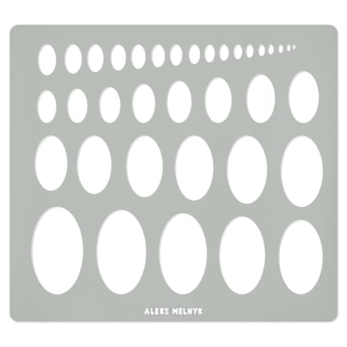 Aleks Melnyk #210 Metal Ellipse Template, Ellipse Stencil, Geometric Template, Ellipse Master, Art Oval Tool, Isometric Drawing Template, Lapidary, - WoodArtSupply