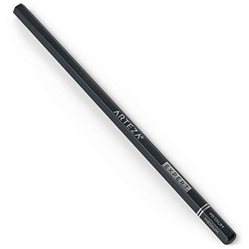 ARTEZA Charcoal Pencil Set, 3 Black Pencils – Soft, Medium, and Hard, and 1 White Pencil – Medium, Art Supplies for Drawing, Sketching & Shading ARTEZA
