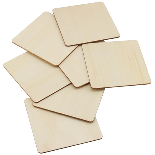 HOIGON 30 PCS Square Unfinished Wood Pieces, 6 x 6 Inch Blank Basswood Wooden Sheets Wooden Cutout for Crafts, DIY, Painting HOIGON
