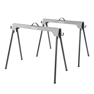 Evolution Power Tools Compact Folding Saw Horses Twin Pack (Aka Saw Bench, Sawhorse Pair) - Supports Up to 500KG - Lightweight & Portable (EVOSH1)