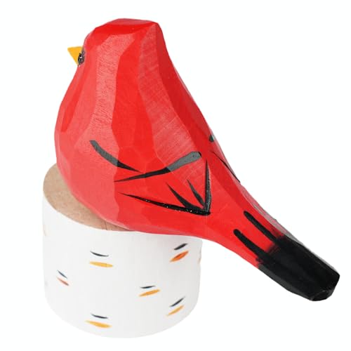 VIPbuy Handmade Wood Bird Figurines, Hand Carved Painted Wooden Bird Ornaments Crafts Home Office Desktop Decor Gifts (Male Cardinal) VIPbuy