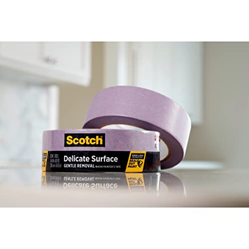 Scotch Delicate Surfaces Painters Tape, 0.94 in x 60 yd, Damage-Free Painting Prep, Protect Delicate Surfaces, UV & Sunlight Resistant, Solvent-Free Scotch