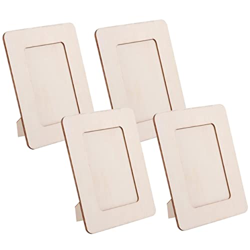 Kisangel 8 pcs DIY wooden photo frame table top photo frame blank wood picture frame wooden painting crafts for kids unfinished wood picture frames Kisangel