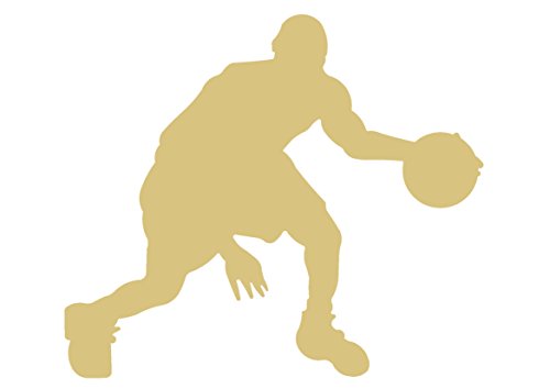 Basketball Player Cutout Unfinished Wood Sports Decor Kids Room Locker Room Door Hanger MDF Shaped Canvas Style 3 (6") Diverse Woodworking