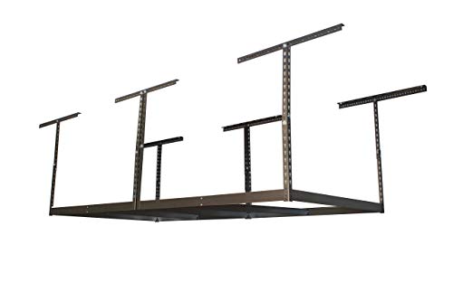 MonsterRax 4x8 Overhead Garage Storage Rack Frame Kit - Hanging Storage Shelves, Garage Ceiling Storage Rack System, Ceiling Shelving - (Hammertone, MonsterRAX Storage Solutions