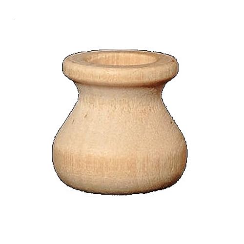 Pinehurst Crafts Unfinished Wood Round Bean Pot Candle Cup, Great for Mini Candlestick, Honey Pot or Flower Pot, 1-Inch Tall (1/2" Hole), Pack of 10 Pinehurst Crafts