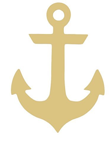 Anchor Cutout Unfinished Wood Nautical Beach House Decor Ocean Door Hanger MDF Shape Canvas Style 1 (6") Diverse Woodworking