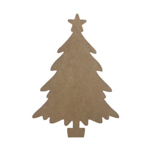 Christmas Tree with Stand and Star, Christmas Shape, Unfinished Wood Craft, Build-A-Cross Build-A-Cross