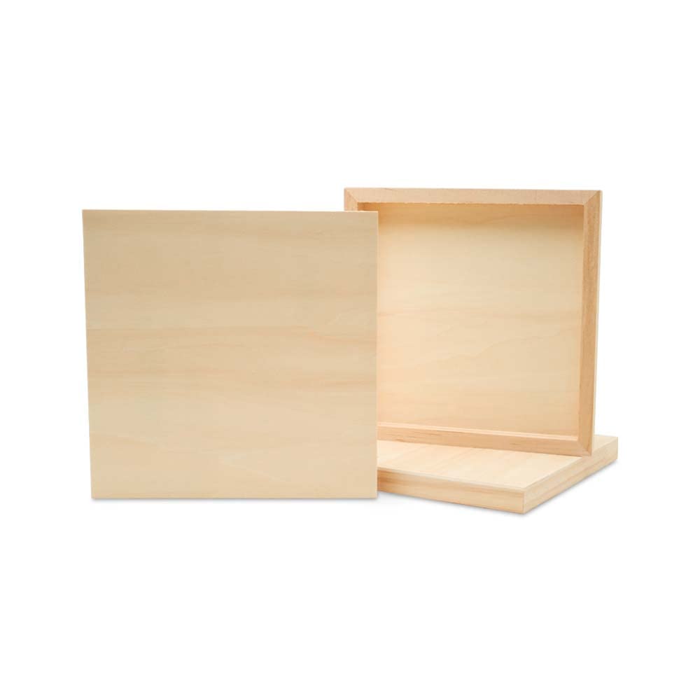 Square Wood Canvas 8 x 8 x 3/4-inch, Pack of 4 Unfinished Wood Frames, Blank Wood Signs for Crafts & Home Decor, by Woodpeckers Woodpeckers