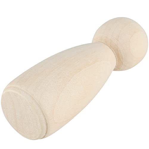 SINJEUN 40 PCS 3-1/2 Inch Wood Peg Dolls, Unfinished Large Wood Peg Woman Angel Shape Wooden People Decorative Jumbo Peg Dolls Unpainted Wood Figures SINJEUN