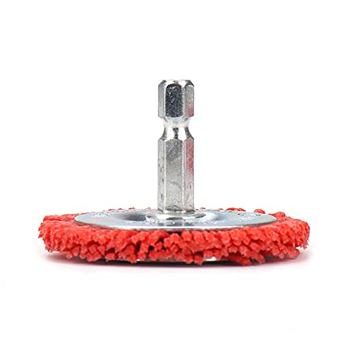 KUOFU 4 Pack Nylon Filament Abrasive Wire Brush Polishing Wheel with 1/4" Hex Shank Surface Cleaning Rust Removal Red 120# - WoodArtSupply