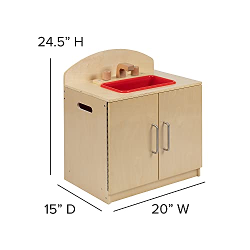 Flash Furniture Children's Wooden Kitchen Set - Stove, Sink and Refrigerator for Commercial or Home Use - Safe, Kid Friendly Design Flash Furniture