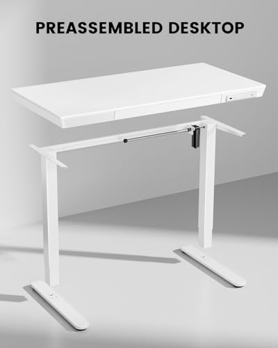 ErGear Electric Standing Desk, 48 x 24 inch Standing Desk with Drawer, Sit Stand Desk with Preassembled Top & USB Charging Ports, Height Adjustable ErGear