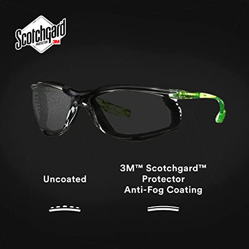 3M Safety Glasses, Solus CCS Series, ANSI Z87, Scotchgard Anti-Fog Coating, Clear Lens, Corded Ear Plug Control System, Removable Foam Gasket, 3M
