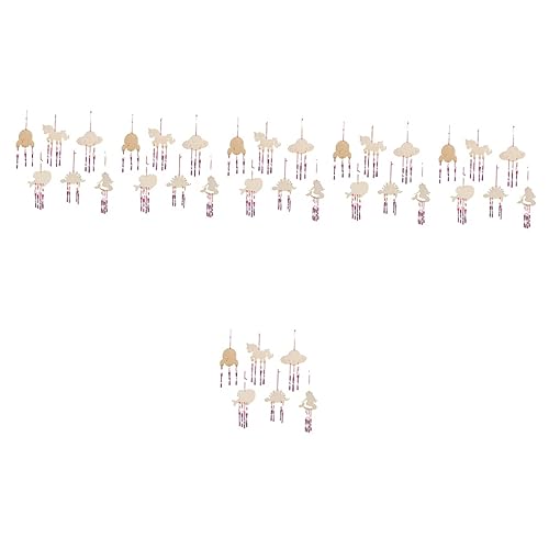 Yardwe 36 Sets DIY Wooden Wind Chime Stocking Stuffers Unfinished Wind Chimes Build Wind Chime kit Whale Windchime Kids Art Toys Toddler Gift Hanging Yardwe