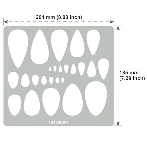Aleks Melnyk #151 Metal Stencil for Jewelry, Shape Earring Teardrops Cutouts Stencil, Lapidary Template for Cabochons, Tear Drop, Jewelry Making - WoodArtSupply
