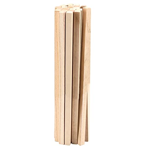 TAICHEUT 60 Pack 1/2" X 12" Unfinished Wooden Square Dowel Rod, Hardwood Wood Strips Balsa Wood Sticks for Painting, Coloring, DIY Crafts and Model TAICHEUT