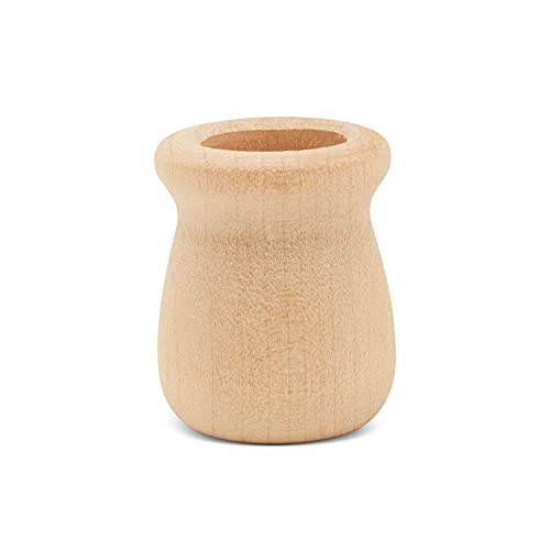 Bean Pot Candle Cups, 1-5/16 Inch, 5/8 Inch Hole, Pack of 25 Unfinished Wood Candle Holders, Wood Turnings for Crafts, by Woodpeckers Woodpeckers