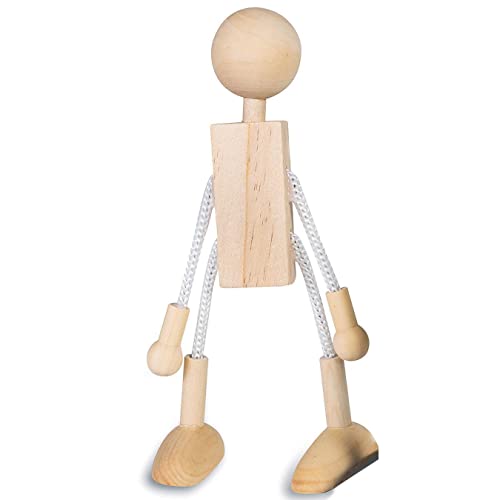 S&S Worldwide Unfinished Posable Wood Doll, 7-1/2 Length, Pack of 6 S&S Worldwide