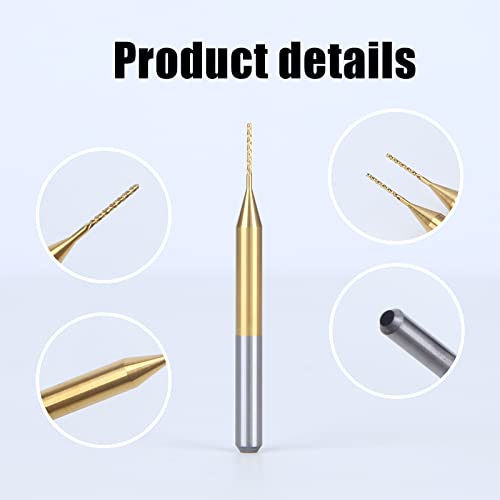 HUHAO 10Pcs CNC Machine Router Bit Mini PCB Carbide End Mill Tools 0.6mm Tip Cutting Bits CNC Milling Cutters Kit & CNC Cutter Milling HUHAO
