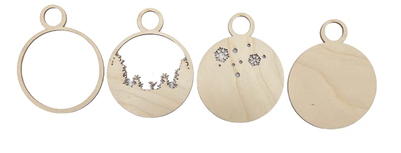 Mountain Scene Door Sign 4 Pieces Laser Cut Out Unfinished RND63 The Wood Shape Store