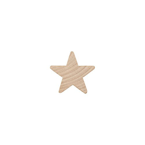 1” Wood Star, Natural Unfinished Wooden Star Cutout Shape (1 Inch) - Bag of 100 Craftparts Direct