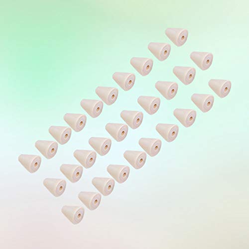 HEALLILY Natural Wood Beads Cone Shaped Beads Wooden Loose Spacer Beads for DIY Craft Handmade Jewelry Accessories 50Pcs HEALLILY