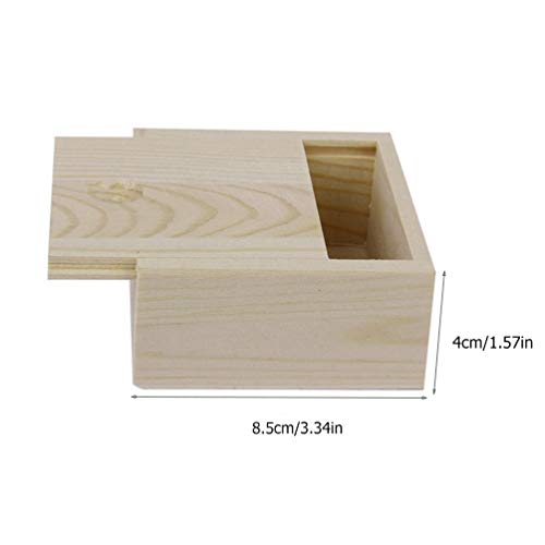 10pcs Wooden Unfinished Box Bamboo Soap Dish Natural Wood Soap Box with Lid Bar Soap Tray Holder for Bathroom Counter Shower Mini Wooden Jewelry Box DOITOOL